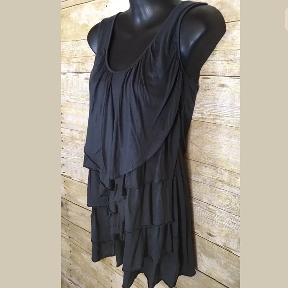 Anthro Deletta Gray Ruffle Tank Size Small - Picture 2 of 5